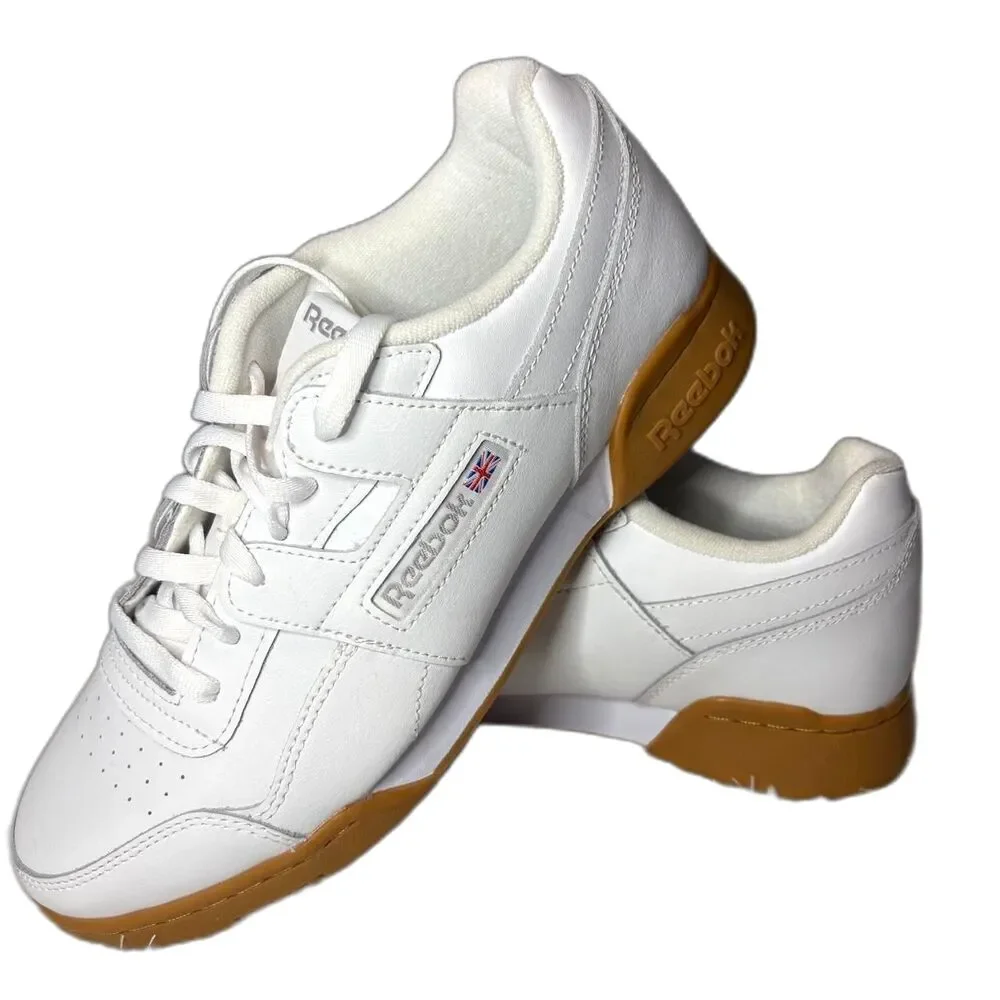 VTG Vibe Men's Size 8 Reebok Classic Workout Plus White Gum Sole ShoesEUC-CN2126